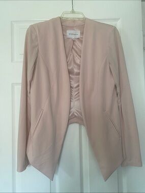 BCBGeneration Light Blush Collarless Open-Front Blazer